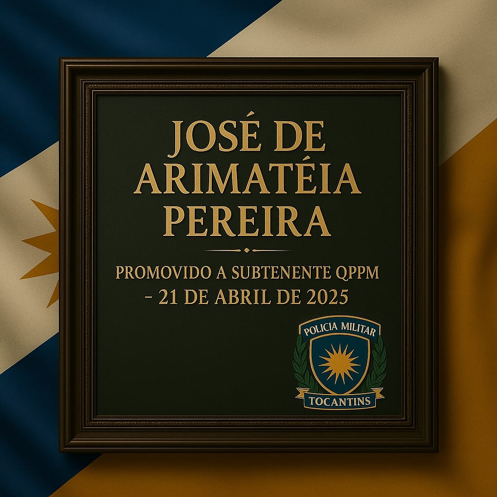 Prefeito Vitor da Reis parabeniza o subtenente José de Arimatéia pela promoção na Polícia Militar do Tocantins

